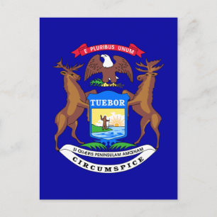 Carte Postale Drapeau de l'État du Michigan