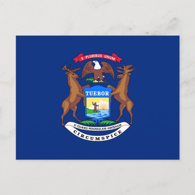 Carte Postale Drapeau de l'État du Michigan (Devant)