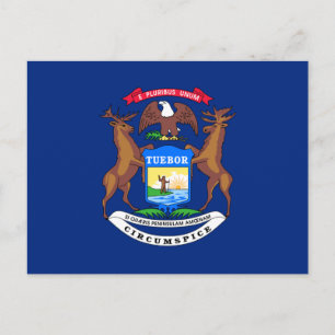 Carte Postale Drapeau de l'État du Michigan
