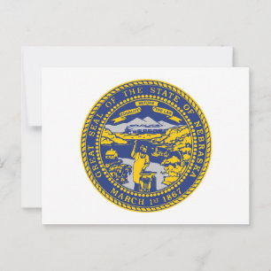 Carte Postale Drapeau de l'État du Nebraska Sceau de l'État Corn