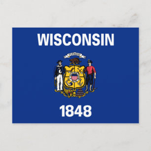 Carte Postale Drapeau de l'État du Wisconsin