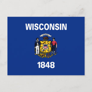 Carte Postale Drapeau de l'État du Wisconsin