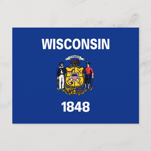 Carte Postale Drapeau de l'État du Wisconsin (Devant)