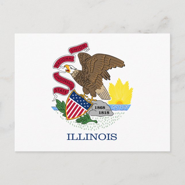 Carte Postale Drapeau de l'Illinois (Devant)