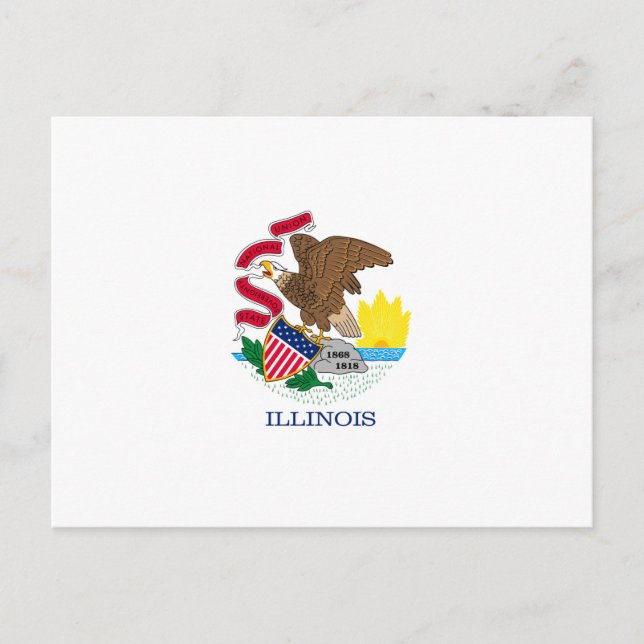 Carte Postale Drapeau de l'Illinois (Devant)