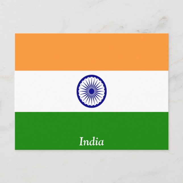 Carte Postale Drapeau de l'Inde (Devant)