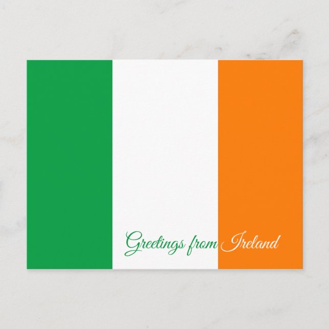 Carte Postale Drapeau de l'Irlande (Devant)