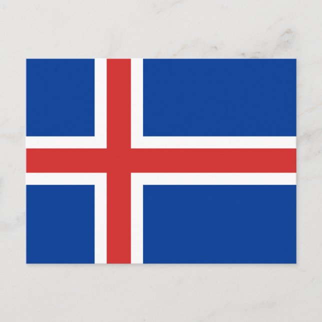 Carte Postale Drapeau de l'Islande (Devant)