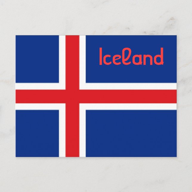 Carte Postale Drapeau de l'Islande (Devant)