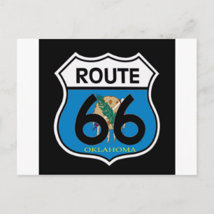 Carte Postale Drapeau de l'Oklahoma Route 66 Shield