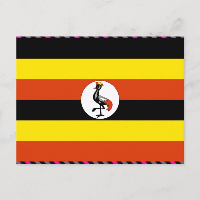 Carte Postale Drapeau de l'Ouganda (Devant)