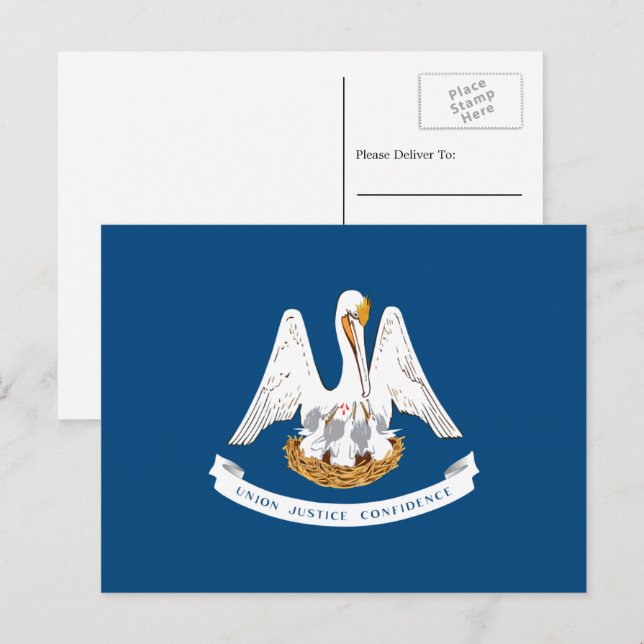 Carte Postale Drapeau de Louisiane, Drapeau de Louisiane (Devant / Derrière)