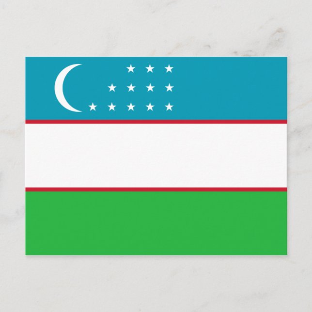Carte Postale Drapeau de l'Ouzbékistan (Devant)