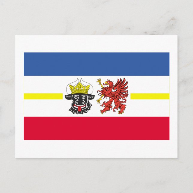 Carte Postale Drapeau de Mecklembourg-Poméranie antérieure (Devant)