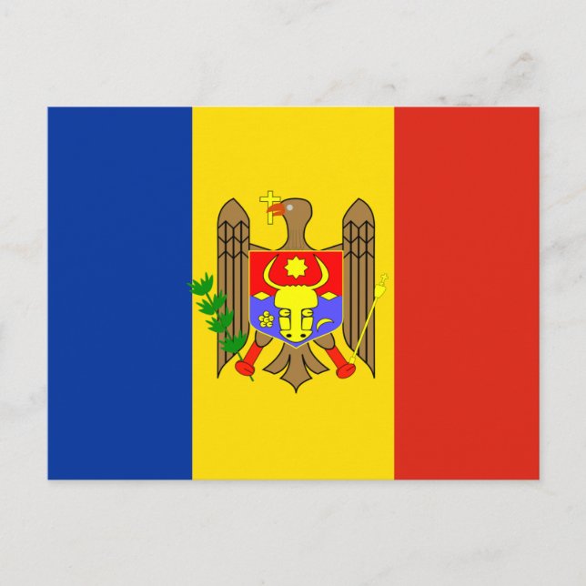 Carte Postale Drapeau de Moldavie (Devant)