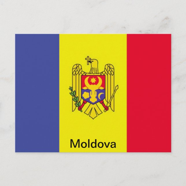 Carte Postale Drapeau de Moldavie (Devant)