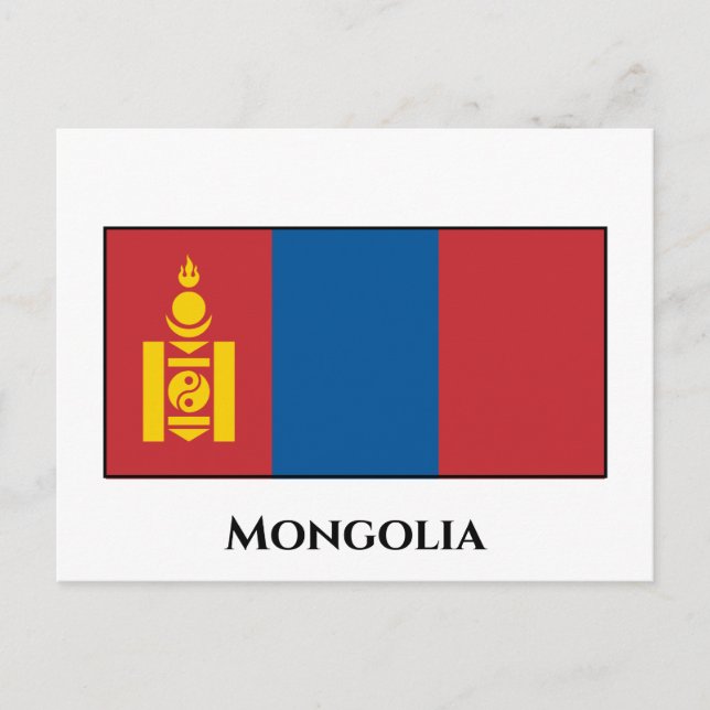 Carte Postale Drapeau de Mongolie (Devant)
