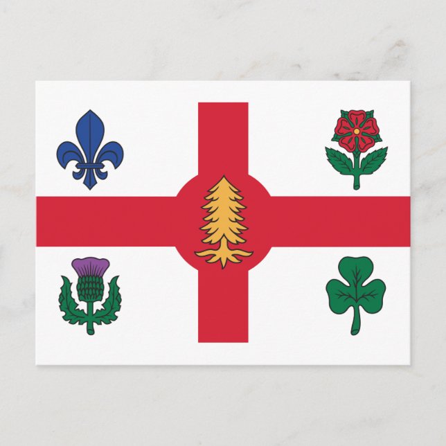 Carte Postale Drapeau de Montréal (Québec) (Devant)