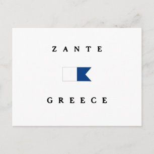 Carte Postale Drapeau de plongée Alpha de la Grèce Zante