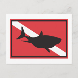 Carte Postale Drapeau de plongée de requins