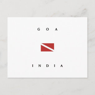 Carte Postale Drapeau de plongée en scaphandre Goa Inde