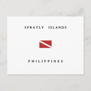 Carte Postale Drapeau de plongée Spratley Islands Philippines
