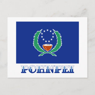 Carte Postale Drapeau de Pohnpei, avec le nom