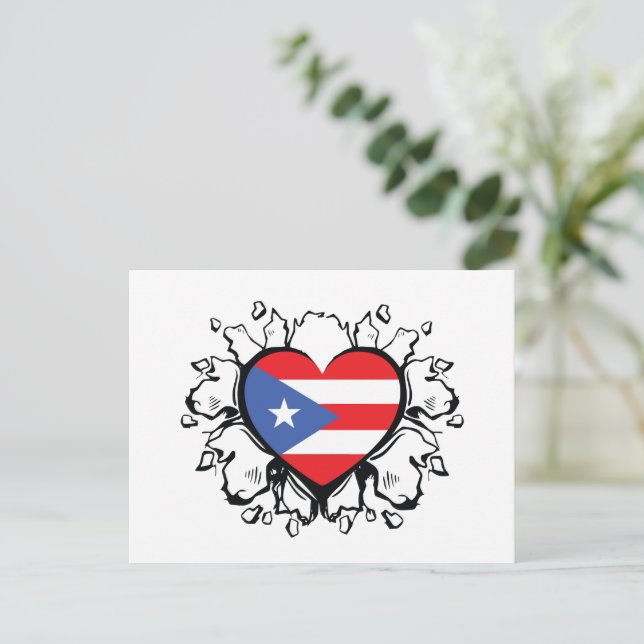 Carte Postale Drapeau de Porto Rico Boricua Cute Simple (Debout devant)
