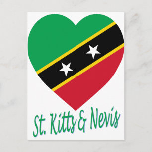 Carte Postale Drapeau de Saint-Kitss-et-Nevis Cœur