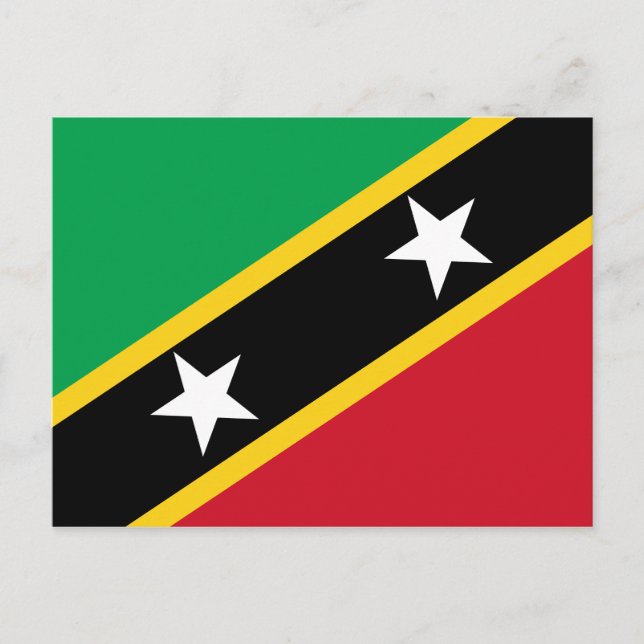 Carte Postale Drapeau de Saint-Kitts-et-Nevis (Caraïbes) (Devant)