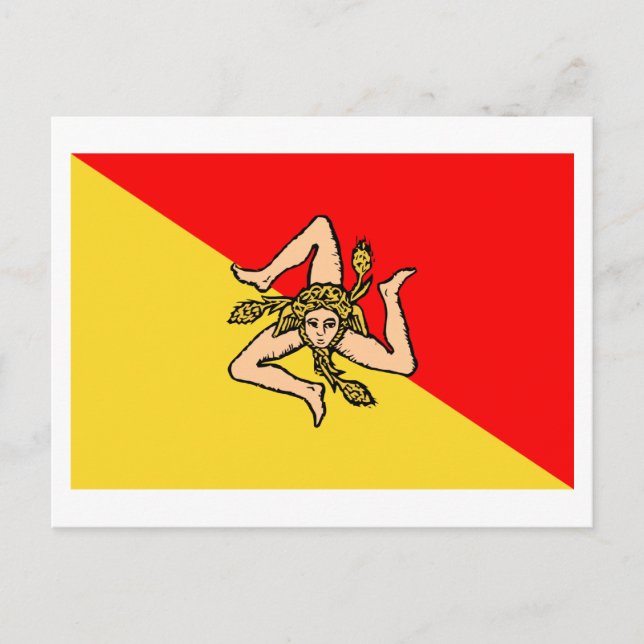 Carte Postale Drapeau de Sicilia (Devant)
