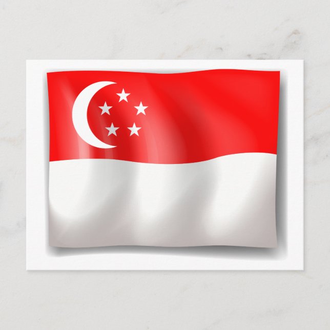 Carte Postale Drapeau de Singapour (Devant)