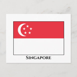 Carte Postale Drapeau de Singapour