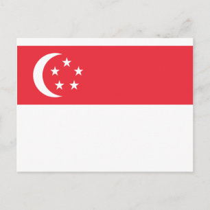 Carte Postale Drapeau de Singapour - 新 加 坡 国 旗 - Bendera Singapu