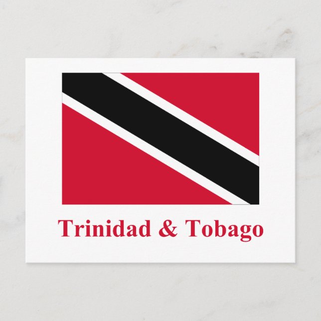 Carte Postale Drapeau de Trinité-et-Tobago portant le nom (Devant)
