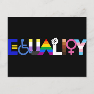 Carte Postale Drapeau d'égalité inclusive foncé