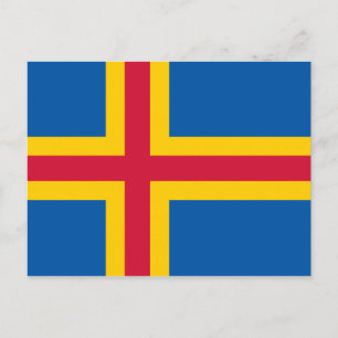 Carte Postale Drapeau des îles Åland patriotiques