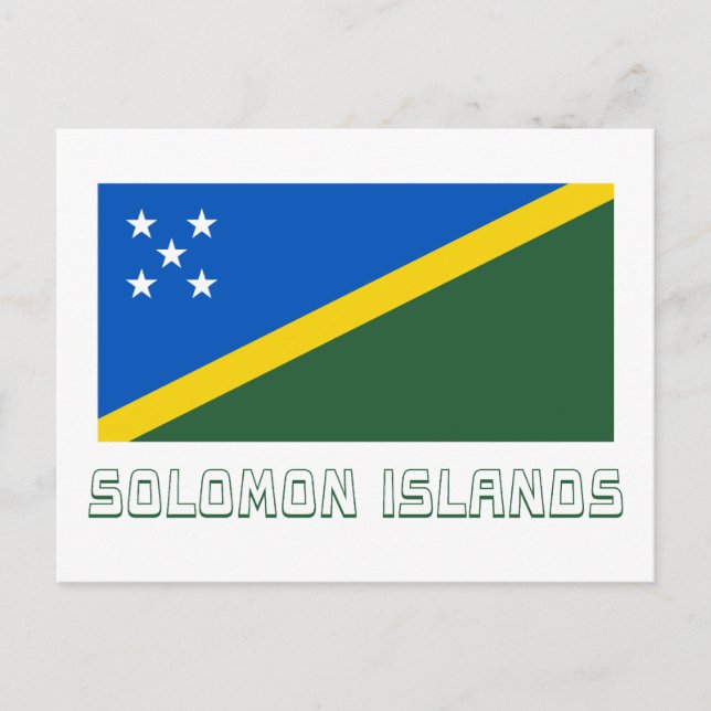 Carte Postale Drapeau des Îles Salomon portant le nom (Devant)