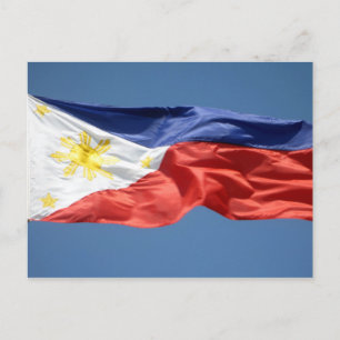 Carte Postale drapeau des philippines flottant