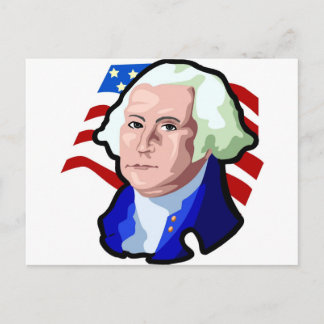 Carte Postale Drapeau des présidents Day, George Washington et U