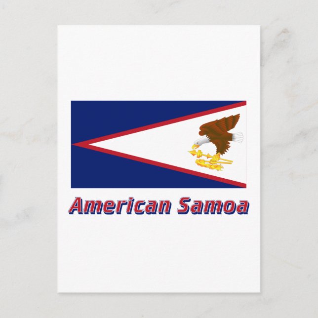 Carte Postale Drapeau des Samoa américaines avec nom (Devant)