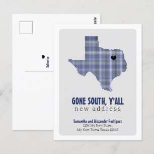 Carte Postale Drapeau d'Etat bleu parti sud, Y'all Moving