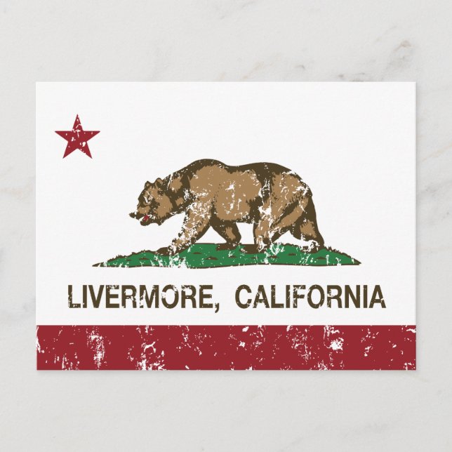 Carte Postale Drapeau d'État de Californie Livermore (Devant)