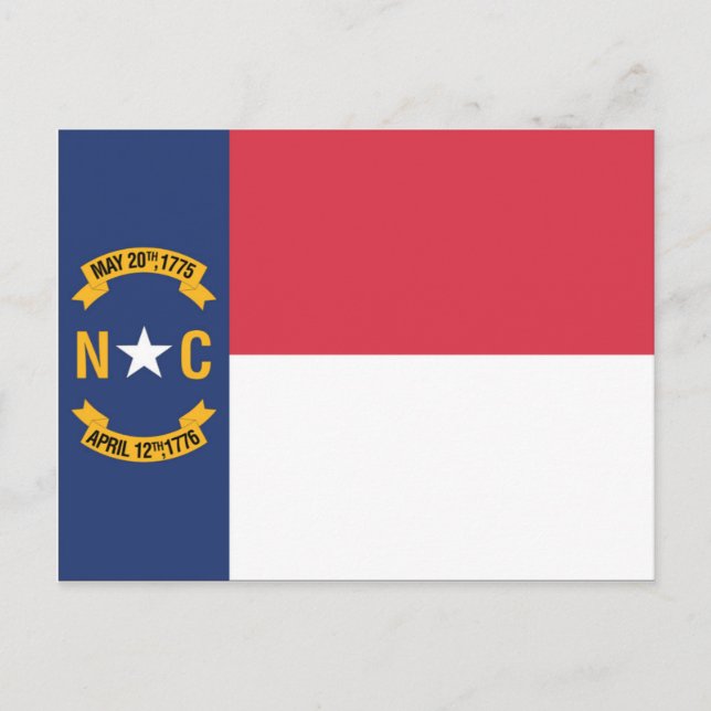 Carte Postale Drapeau d'État de Caroline du Nord, États-Unis (Devant)