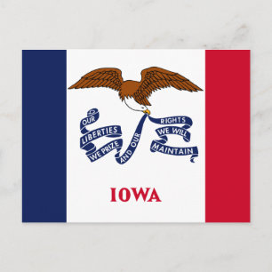 Carte Postale Drapeau d'État de l'Iowa