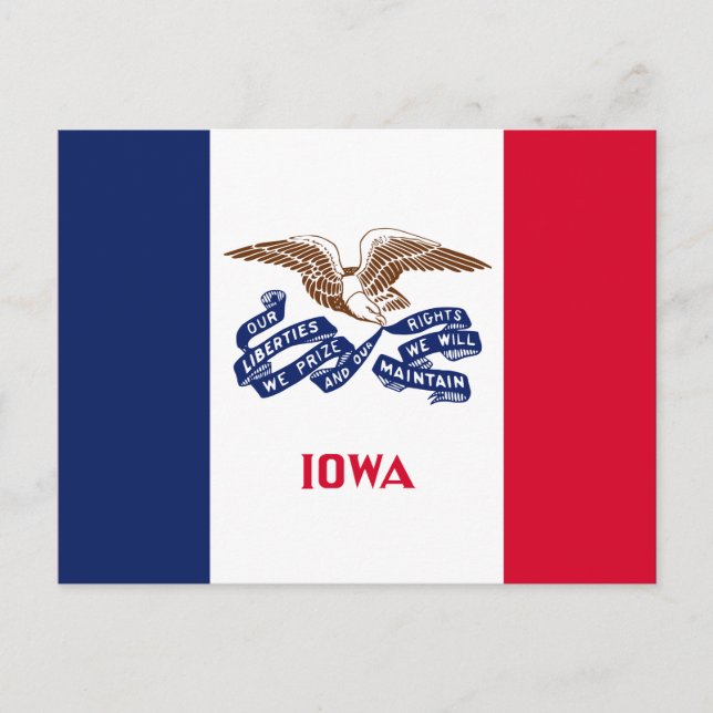 Carte Postale Drapeau d'État de l'Iowa (Devant)