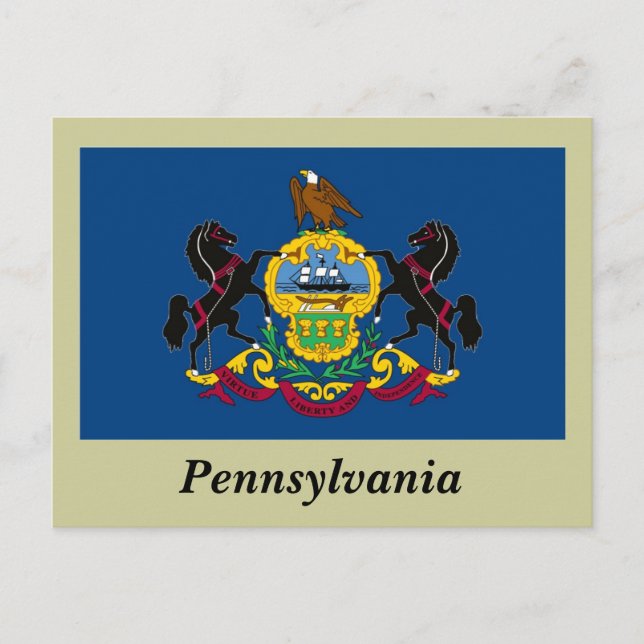 Carte Postale Drapeau d'État de Pennsylvanie (Devant)