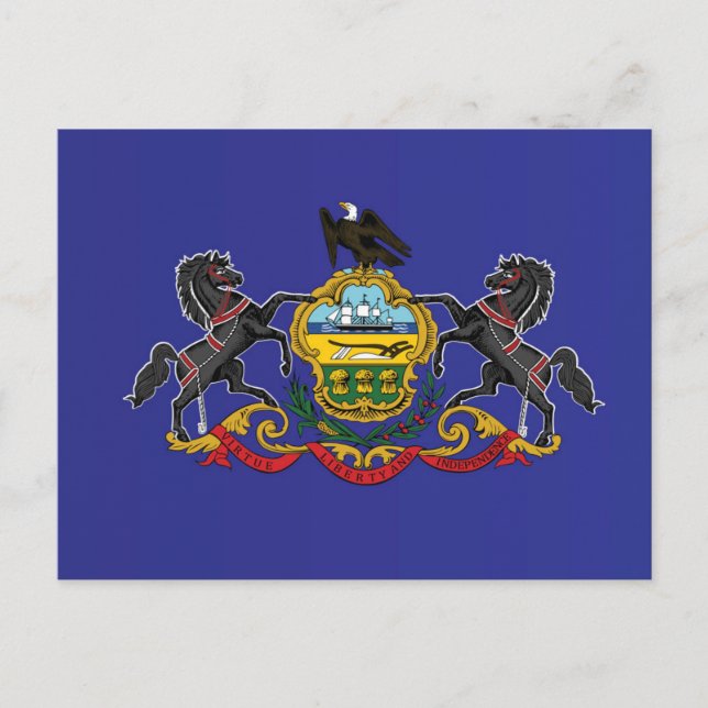 Carte Postale Drapeau d'État de Pennsylvanie, États-Unis (Devant)