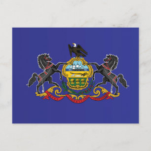 Carte Postale Drapeau d'État de Pennsylvanie, États-Unis