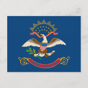 Carte Postale Drapeau d'État du Dakota du Nord, États-Unis